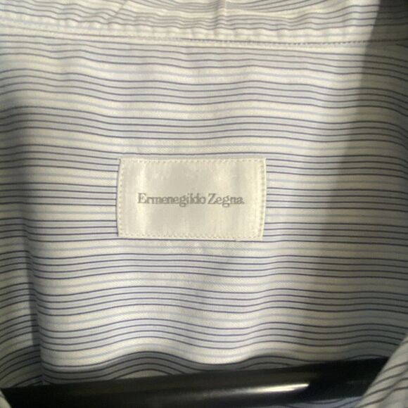 Ermenegildo Zegna Men Long Sleeve Button Front Dress Shirt SZ  43/17 Comfort Fit - Picture 3 of 10